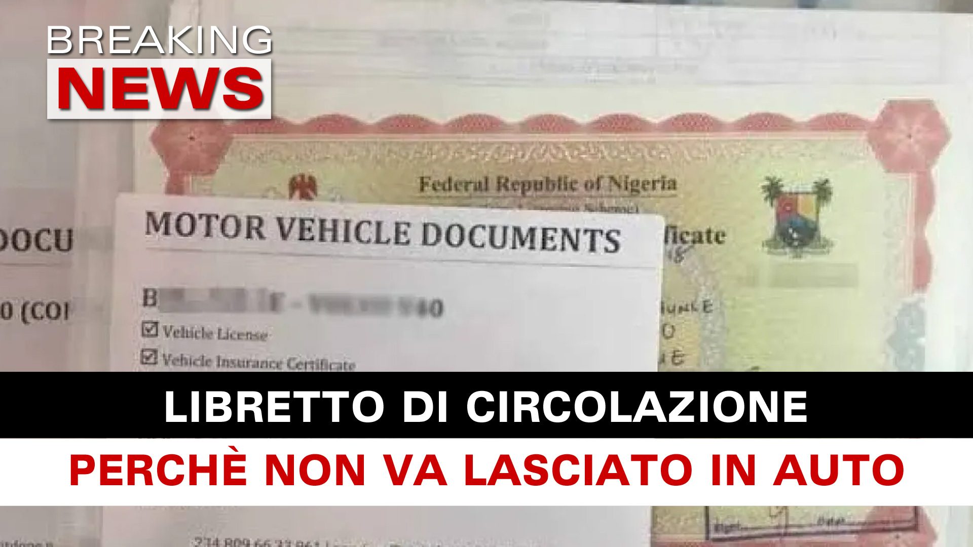 Libretto Di Circolazione Ecco Perché Non Va Lasciato In Auto