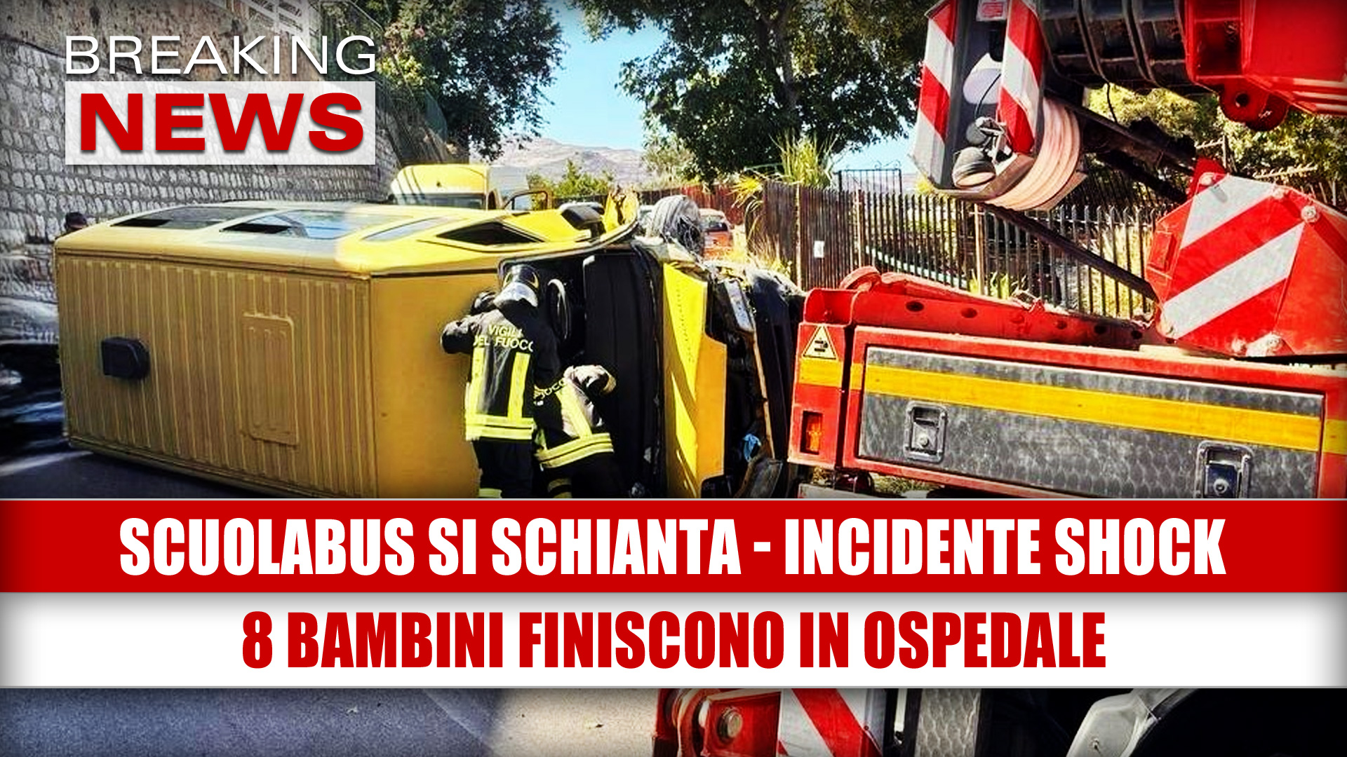 Scuolabus si schianta, incidente shock