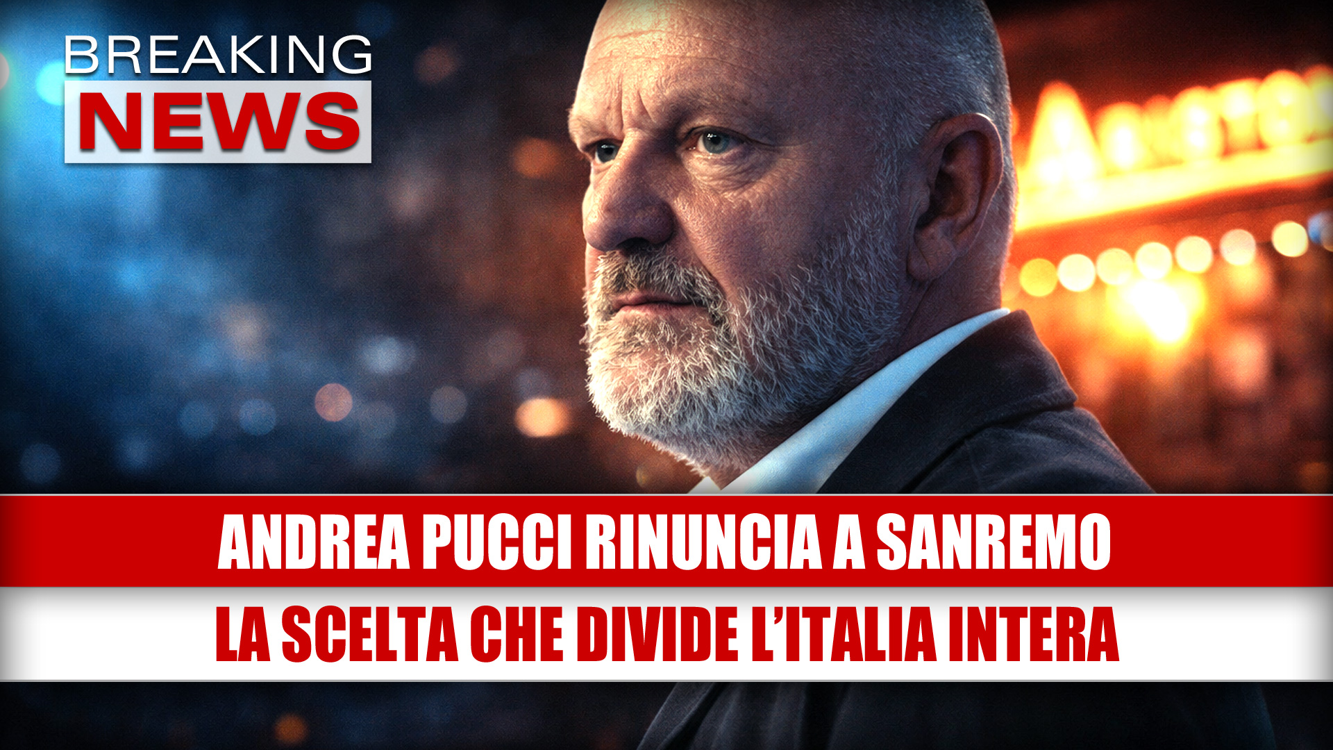 Pucci rinuncia a Sanremo 2026