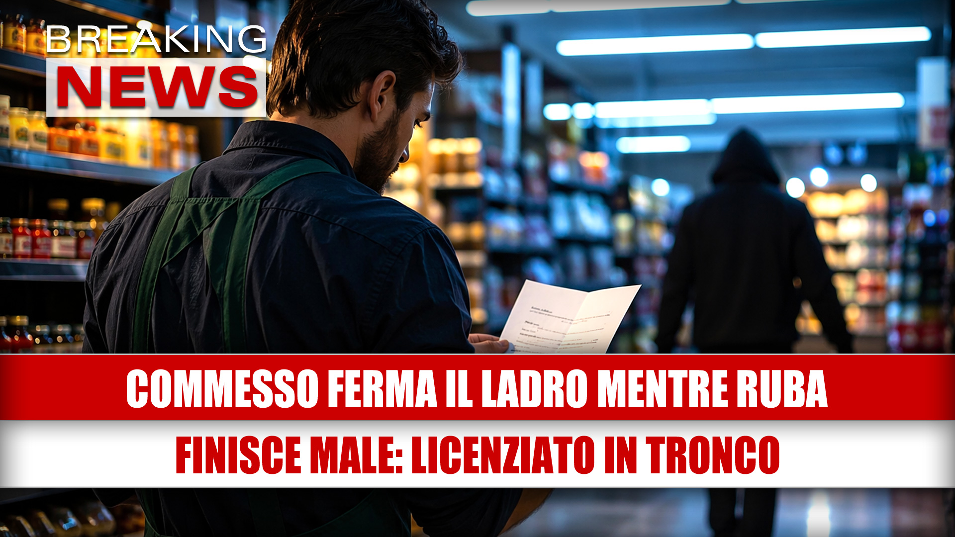 Commesso licenziato per aver fermato un ladro al supermercato