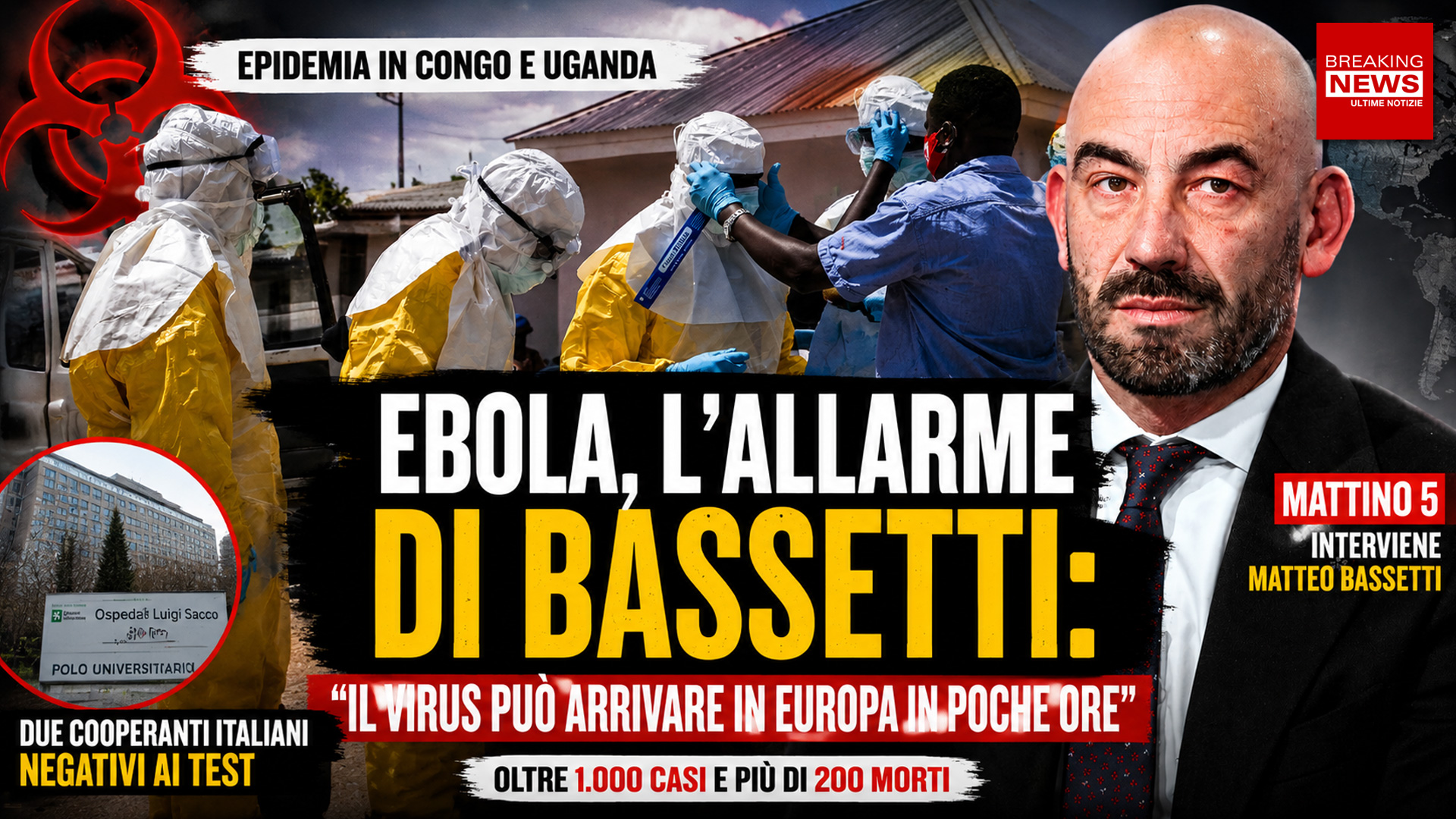 Matteo Bassetti lancia l’allarme Ebola
