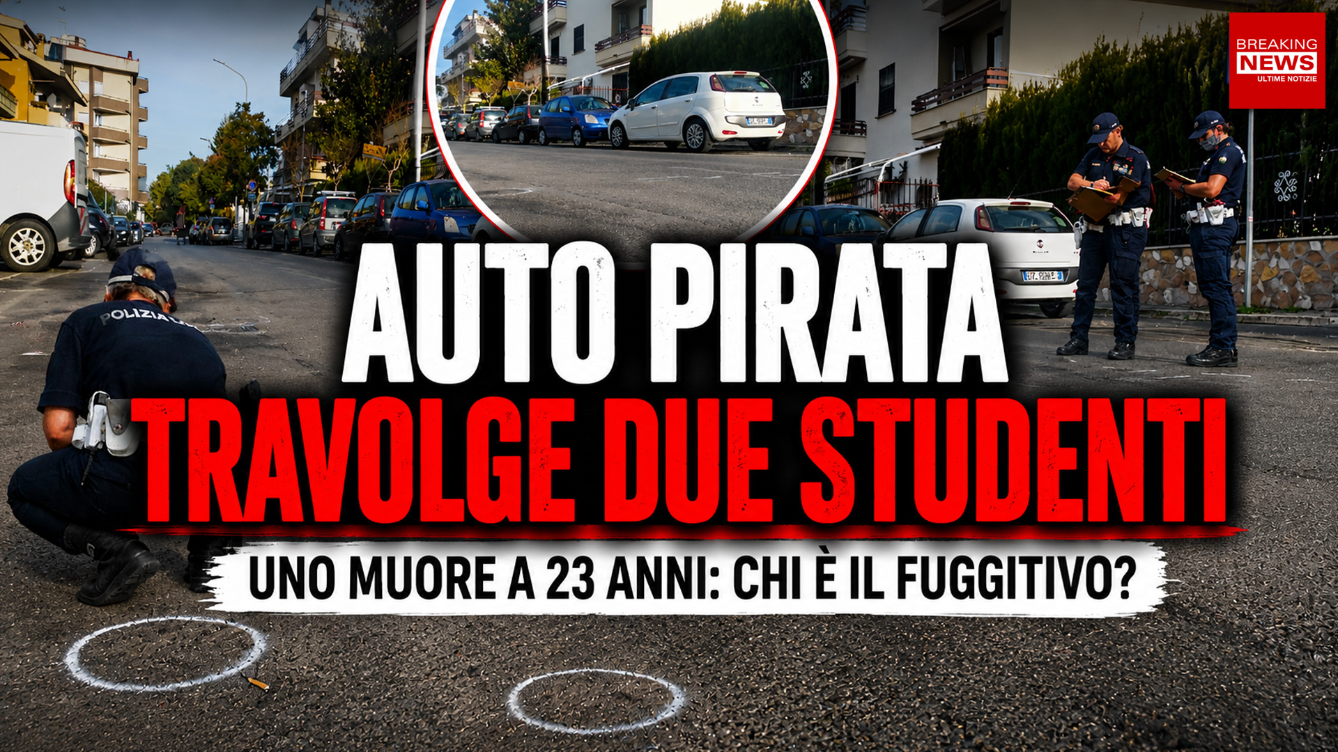 Auto pirata travolge due studenti