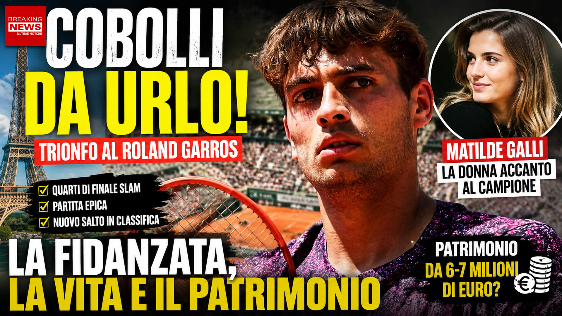 Flavio Cobolli vola ai quarti del Roland Garros 2026: vita privata, carriera, fidanzata e patrimonio del tennista italiano