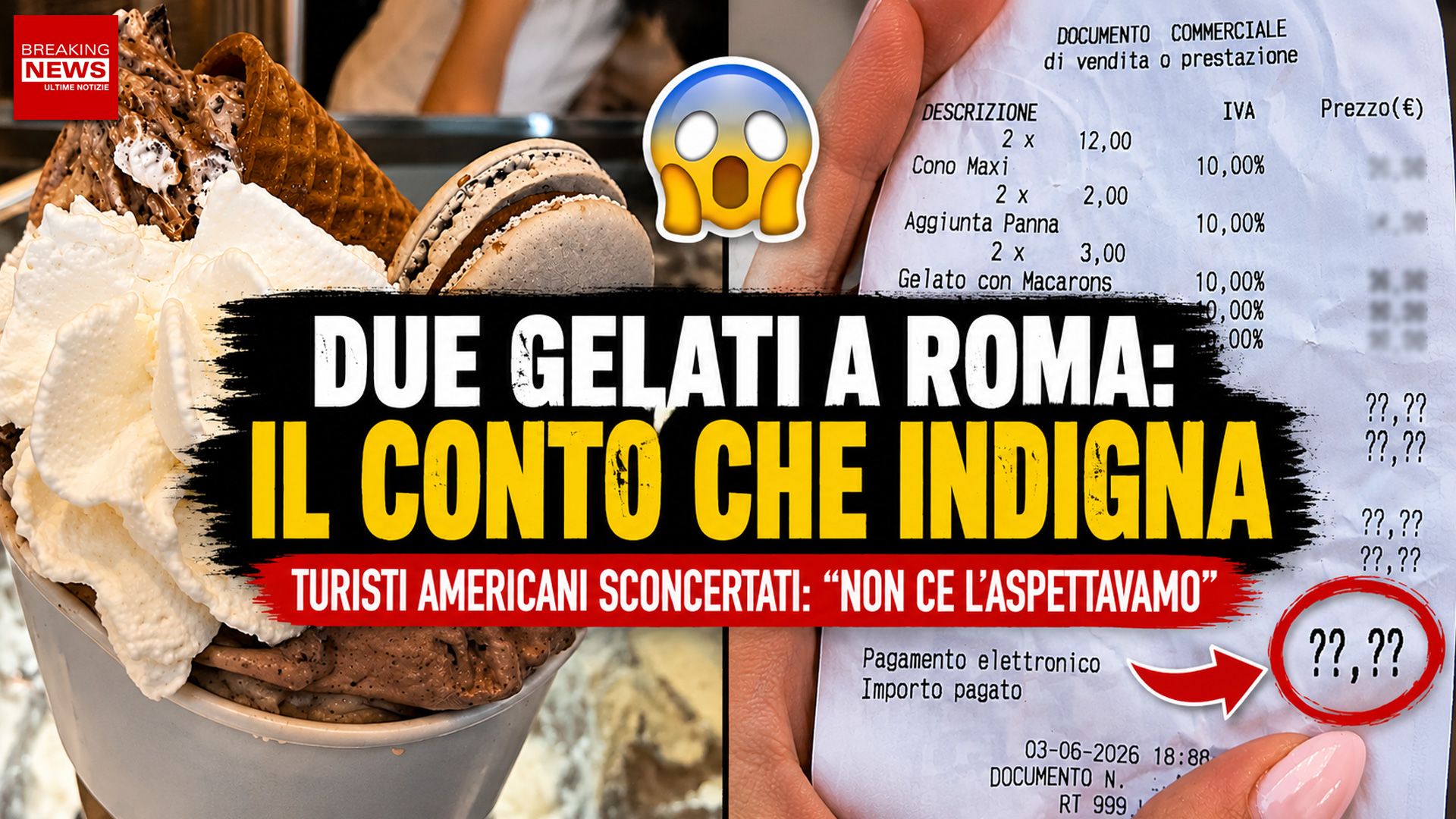 Caso scontrino a Roma: 44 euro per due gelati