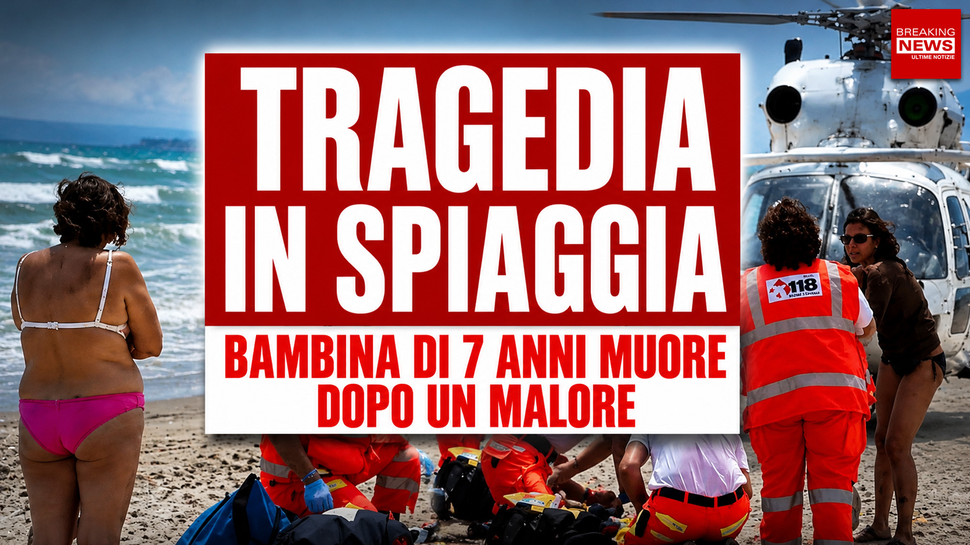 Bambina di 7 anni muore dopo un malore in spiaggia