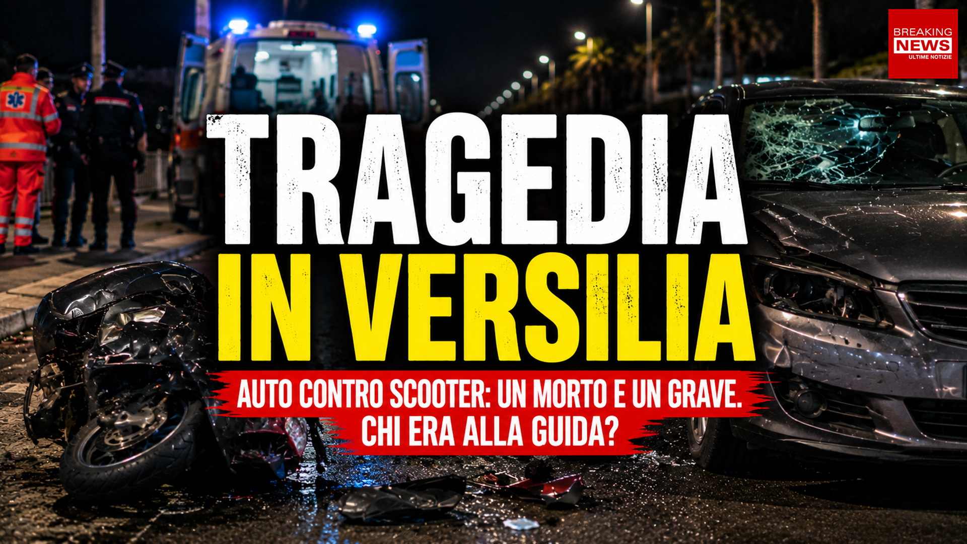 Tragedia in Versilia, scontro tra auto e scooter nella notte