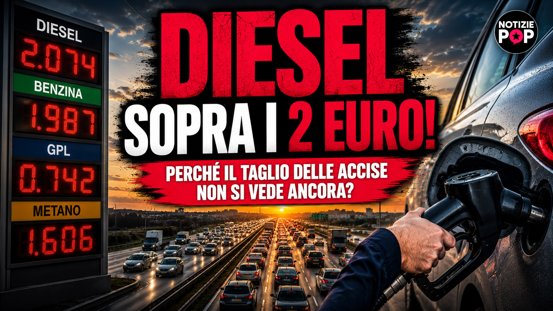 Taglio delle accise sul diesel, perché il prezzo resta ancora sopra i 2 euro