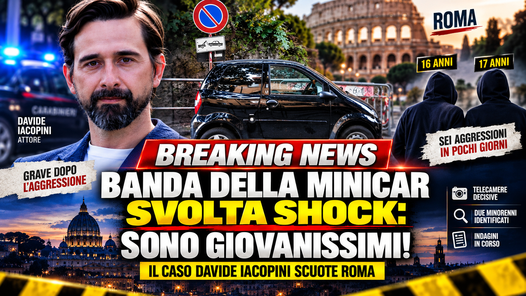 Davide Iacopini, identificata la banda della minicar: i due sospettati hanno 16 e 17 anni